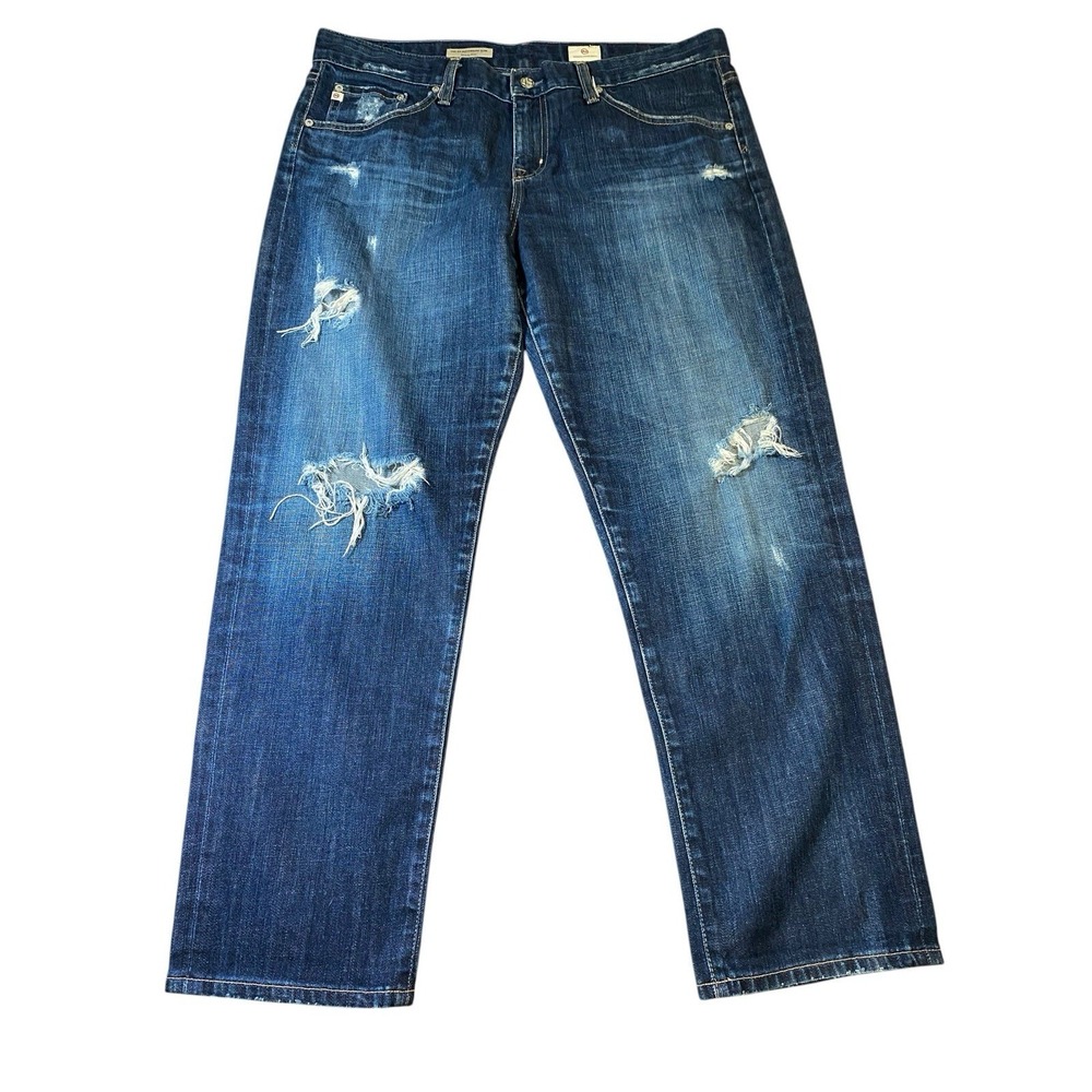 AG Adriano Goldschmied The Ex-Boyfriend Slim Jeans Size 32R Distressed Blue